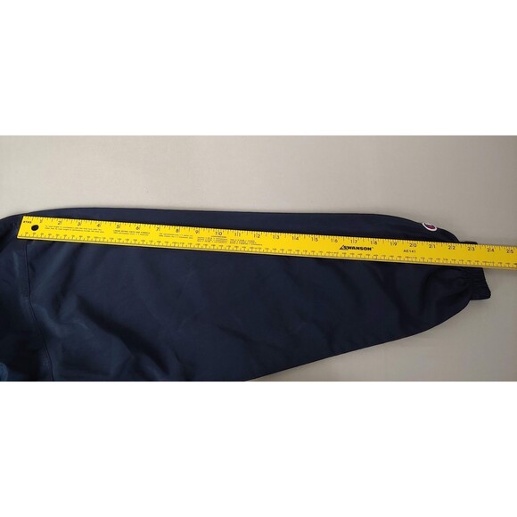 Champion Navy Pullover Windbreaker Hoodie Men Size S Logo Half Zip Front Pocket - Picture 8 of 9